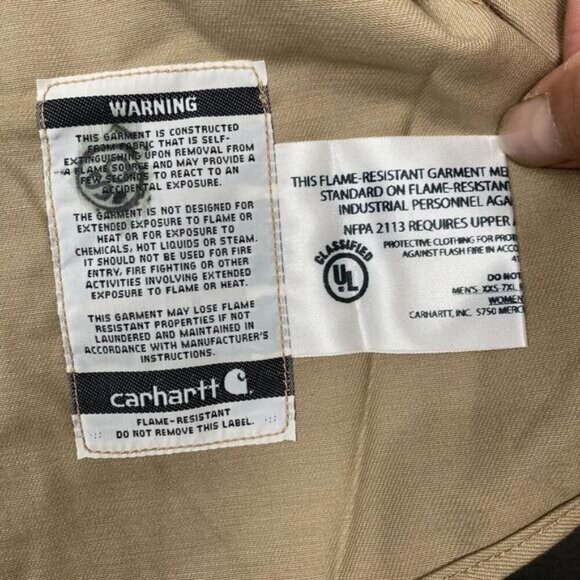 Carhartt FR Shirt Men's Size 3XL Flame Resistant Workwear Twill Khaki CAT 2 NEW - Picture 16 of 16